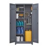 TiramisuBest 65"/73" Metal Lockers High Broom Tool Storage Cabinet Locking Doors Adjustable Shelves Waterproof Base Garage Kitchen - 3 of 4