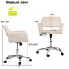 FurnitureR Home Office Chair, Mid Back Velvet Vanity Desk Chairs with Rolling Wheels, Adjustable Chair for Living Room, Bedroom, Studying, Blush - 2 of 4