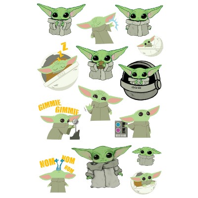 14ct Star Wars Baby Yoda Puffy Stickers