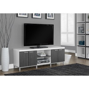 Monarch Specialties TV STAND - 60L / WHITE / GREY - 1 of 4