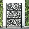 Lirago Black 72 in. Galvanized Metal Outdoor Privacy Screens Garden Outdoor Fence - 2 of 4