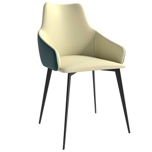 LeisureMod Upholstered Dining Chair in Fabric with Iron Legs, Sonnet Series - 1 of 4
