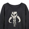 Women's - Star Wars - The Mandalorian Mando Icon Lightweight French Terry Wide Neck Long Sleeve Graphic Shirt - 2 of 4