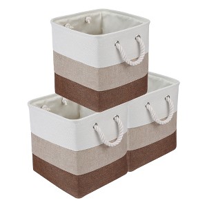 REGALWOVEN Cotton Collapsible With Handles Storage Open Storage Bins 3 Pcs - 1 of 4