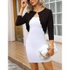 Clearlove Women’s Elegant 3/4 Sleeve Cropped Cardigan Boho Lace Knit Cover-Up Lightweight Summer Wrap - 2 of 4