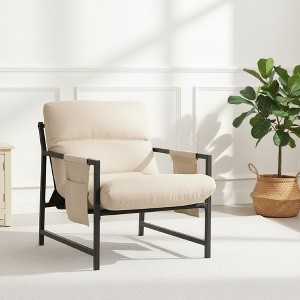 FERPIT Upholstered Sling Accent Chair with Metal Frame Modern Style - 1 of 4