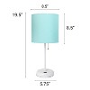 Creekwood Home Set of 2 Contemporary Bedside White Table Lamps with USB Port Aqua Shade - 3 of 4