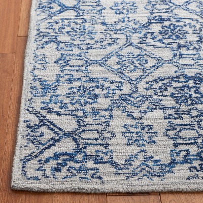 Blue Hand-Tufted Wool 6' x 9' Rectangular Area Rug