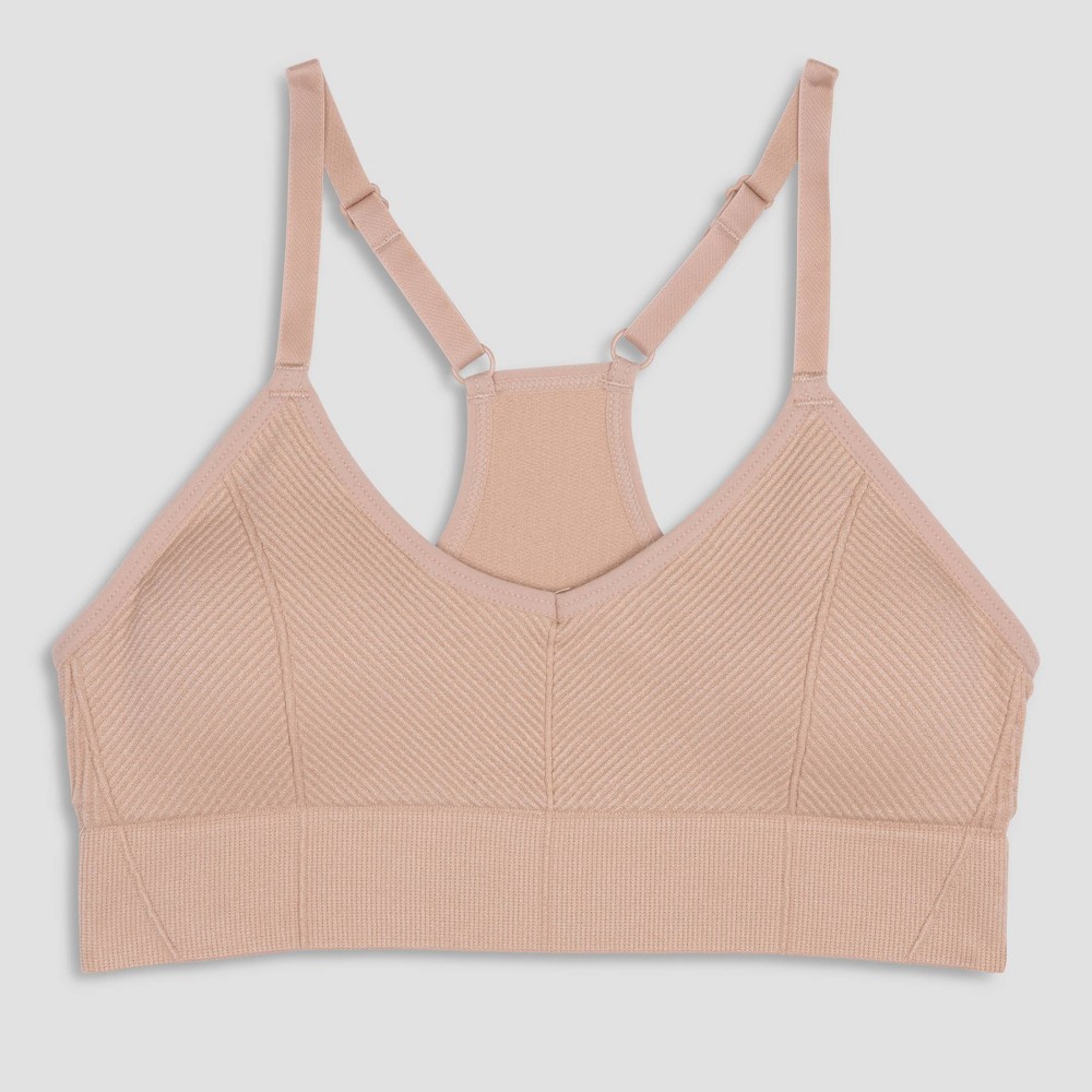 Maidenform Girls' Ribbed Sports Bra - Almond Cream XL