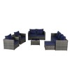 6-Piece Outdoor Patio Rattan Conversation Sectional Sofa Set with Tempered Glass Coffee Table and 2 Armchair - 4 of 4