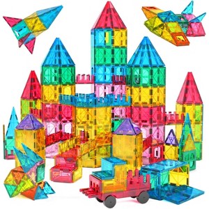 Jasonwell 65pcs Magnetic Tiles Building Blocks Set – STEM Construction Kit for Boys & Girls, Educational Toy for Toddlers & Kids (3-10+ Years) - 1 of 4