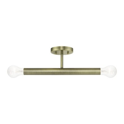 Livex Lighting Copenhagen 2 - Light Semi-Flush Mount in  Antique Brass
