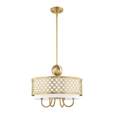 Soft Gold 5-Light Indoor/Outdoor Drum Chandelier