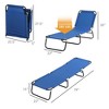 Folding Chaise Lounge Pool Chairs, Outdoor Sun Tanning Chairs with 5-Level Reclining Back, Steel Frame for Beach, Patio - 3 of 4