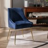 WestinTrends Upholstered Performance Velvet Accent Chair With Metal Leg - 2 of 4