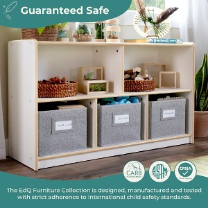 Guidecraft EdQ 2-Shelf 5-Compartment Storage 24": Wooden Classroom and Playroom Bookshelf with Bins for Kids Toys and Books - 1 of 4