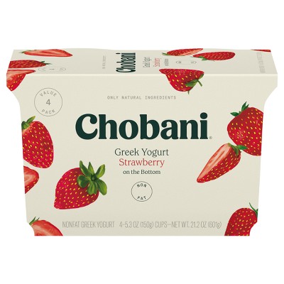 Chobani Strawberry on the Bottom Nonfat Greek Yogurt - 4ct/5.3oz Cups_1