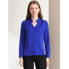 Allegra K Women's Elegant V Neck Work Office Button Up Shirt - 4 of 4