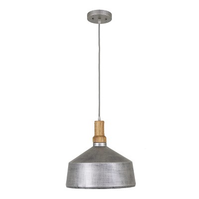 Yosemite Home Decor Gris Plateado Collection One Light Pendant, Silver Grey, 13.8 x 13.8 x 14.1