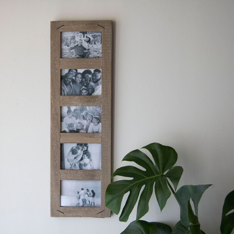 4 x 6 inch Decorative Distressed Wood Picture Frame with Nail Accents - Holds 5 4x6 Photos - Foreside Home & Garden, 5 of 9