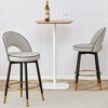 JUJABU PU Upholstered 360 ° Rotatable Bar Stools Set of 2 with Smooth and Beautiful Black Metal Legs - 3 of 4