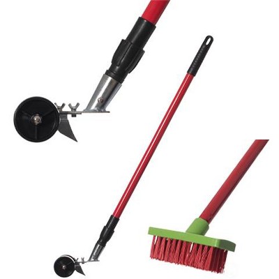 Gardenised Combined 3 in 1 Garden Weed Remover Grabber Tools and Broom with Metal Handle