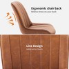 Upholstered Dining Chairs Set of 2, Modern Faux Leather Dining Room Kitchen Side Chair with Padded Seat and Metal Legs - 3 of 4
