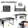 SEVOBAL Folding Portable Picnic Camping Table Small Lightweight with 2 Wing Panels Carry Handle Outdoor Grill Table RV Picnic, Black, 64"*8"*57.5" - 4 of 4