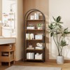 Bookshelf 5 Tier Arched Bookcase, 71" Tall Industrial Open Book Shelves for Living Room - 2 of 4
