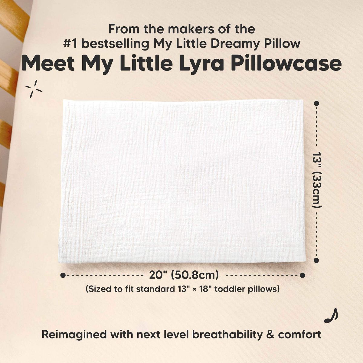 KeaBabies Lyra Muslin Toddler Pillowcase 13x18, Organic Cotton Muslin Kids Pillow Case for Girls, Boys, Sleeping, Travel - thumbnail 2