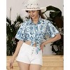 LA LEELA Women's Button Down Blouses Beach Summer Button Up Short Sleeve Tropical Vacation Hawaiian Shirts Coverup Blouses for Women - 2 of 4
