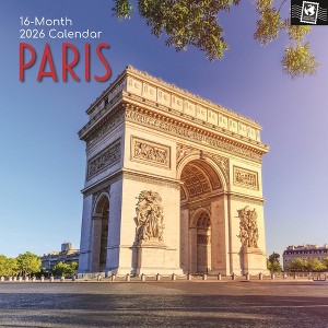 2026 Square Wall Calendar, Paris, 16-Month Passport Collection Theme with 180 Reminder Stickers (12x12 In) - 1 of 4