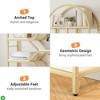 81.7"H Arched Bookcase with Geometric Shelves, Tall Open Bookshelf w/Storage Gold Metal - 4 of 4