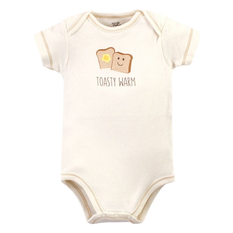 Touched by Nature Organic Cotton Bodysuits 5pk, Muffin, 3 of 8
