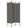 vidaXL Room Divider- 3 Panel, Anthracite, Iron and 100% Polyester Fabric, Foldable Privacy Screen/Partition Wall, Sleek Modern Design - 4 of 4