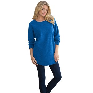 Roaman's Women's Plus Size High Pile Fleece Fleece Tunic - 1 of 4