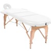 vidaXL Folding Massage Table 1.6 in. Thick with 2 Bolsters Oval White - 2 of 4
