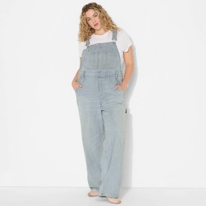 Women's Mid-Rise Denim Baggy Overalls - Wild Fable™ - 1 of 3