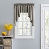 Ellis Stacey Lined 3" Rod Pocket High Quality Fabric Solid Color Window Swag Set Grey - 2 of 4