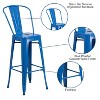 Emma and Oliver Commercial Grade 4 Pack 30" High Metal Indoor-Outdoor Barstool with Back - 4 of 4