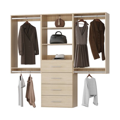 Modular Closet Organizer, Wooden Closet Storage For Walk-in And Bedroom ...