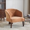 KTMBDW Accent Chair, Upholstered Armchair, Fabric Sofa Chairs with Wooden Legs, Mid-Century Modern Comfy Reading Chair for Bedroom, Living Room - 3 of 4