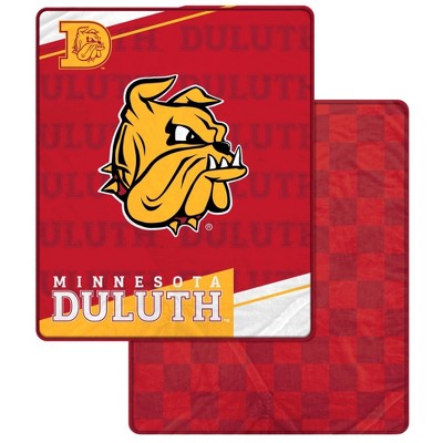 NCAA Minnesota Duluth Bulldogs Diagonal Ghost Checker Double Sided Blanket