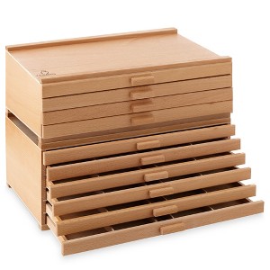 7 Elements Wooden Artist Storage Supply Box for Pastels, Pencils, Pens, Markers, Brushes and Tools - 1 of 4