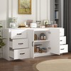 Famapy White Double - Door Dresser with Six Drawers Applicable to Different Home Areas - 3 of 4
