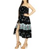 LA LEELA Women's Beach Halloween Costumes Evening Vintage Party Caribbean Pirate Midi Slit Dress Elastic Tube Top Dress for Women One Size Black,Skull - 2 of 4