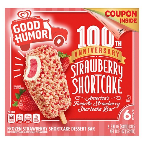 Good Humor Ice Cream Frozen Desserts Strawberry Shortcake Bar 6pk Target