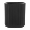 Sagebrook Home Simple Ceramic Vase - Contemporary Black Ridged 8" Vase for Floral Arrangements - Stylish Table Centerpiece - Home, Office or Event - 2 of 4