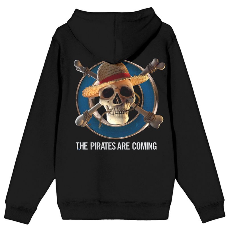 One Piece Live Action The Pirates Are Coming Long Sleeve Black Adult Zip-Up Hoodie, 2 of 5