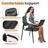Lyngins Ergonomic Office Chair, PU Leather Home Desk Office Chair with Padded Armrests, Conference Room Chair Guest Chair, Black Armchair - 3 of 4